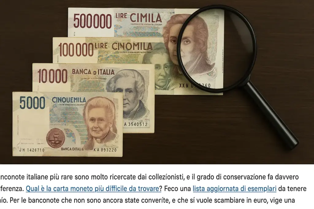 Banconote italiane rarissime: il grado di conservazione che cambia tutto