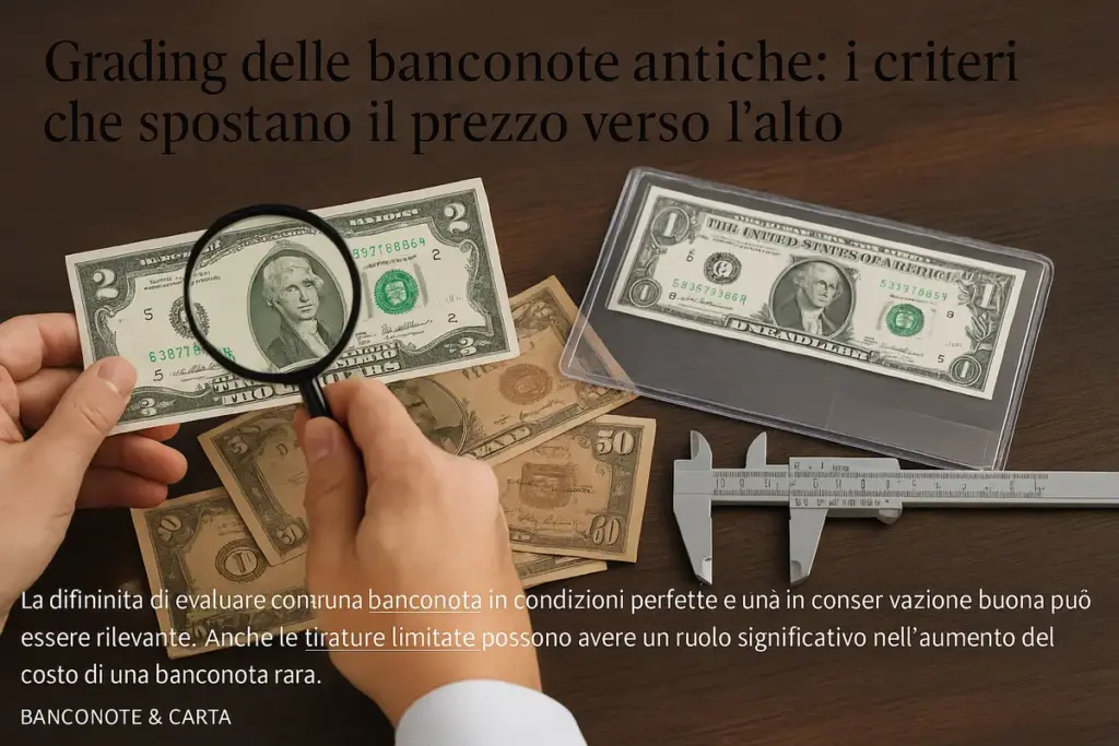 Grading delle banconote antiche: i criteri che spostano il prezzo verso l’alto