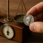 Peso di una moneta antica sospetta: la prova rapida che rivela la copia