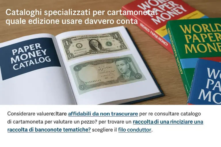 Cataloghi specializzati per cartamoneta: quale edizione usare davvero conta