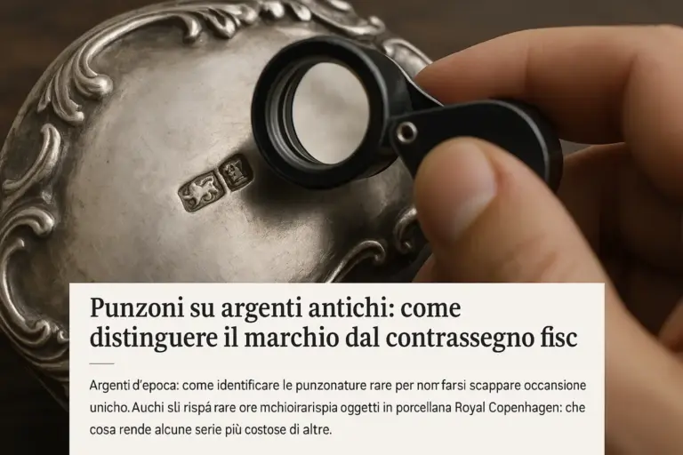 Punzoni su argenti antichi: come distinguere il marchio dal contrassegno fiscale