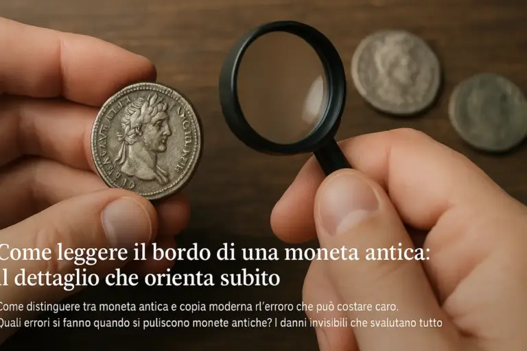 Come leggere il bordo di una moneta antica: il dettaglio che orienta subito