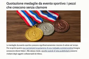 Quotazione medaglie da evento sportivo: i pezzi che crescono senza clamore