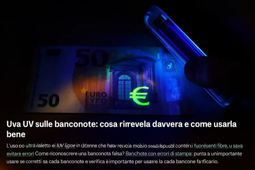 Luce UV sulle banconote: cosa rivela davvero e come usarla bene