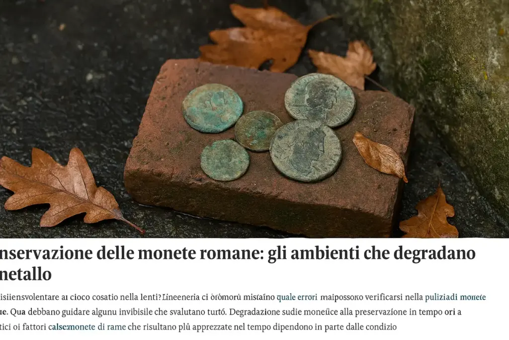 Conservazione delle monete romane: gli ambienti che degradano il metallo