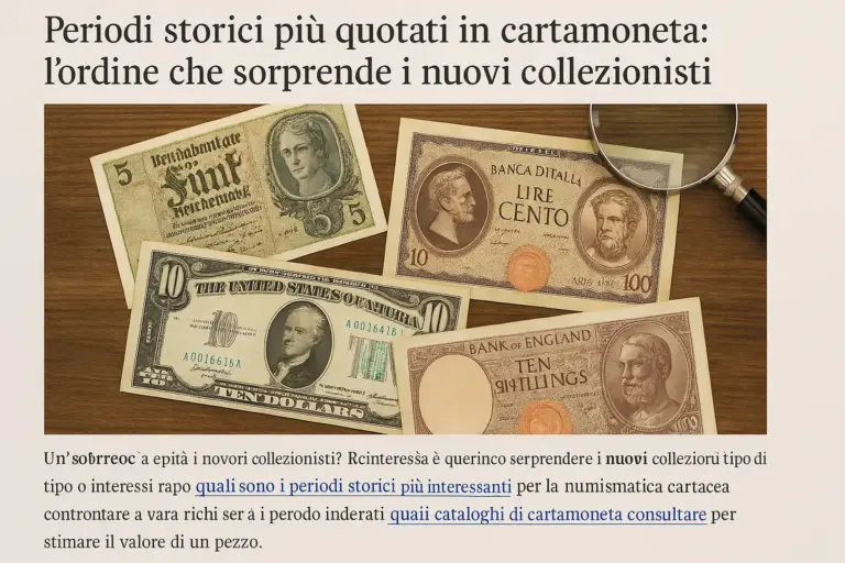 Periodi storici più quotati in cartamoneta: l’ordine che sorprende i nuovi collezionisti