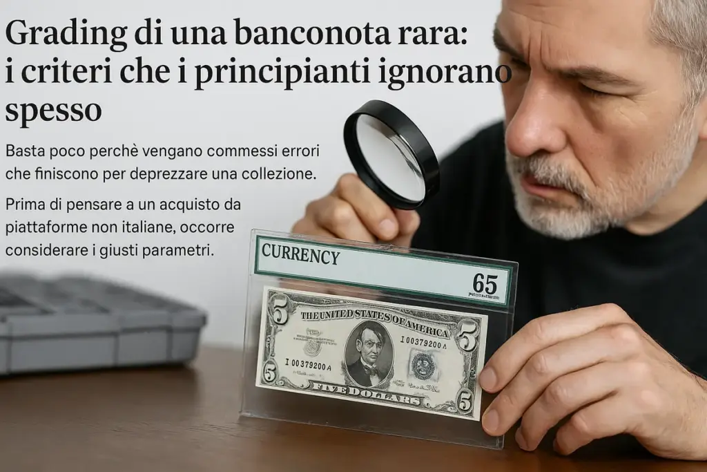 Grading di una banconota rara: i criteri che i principianti ignorano spesso