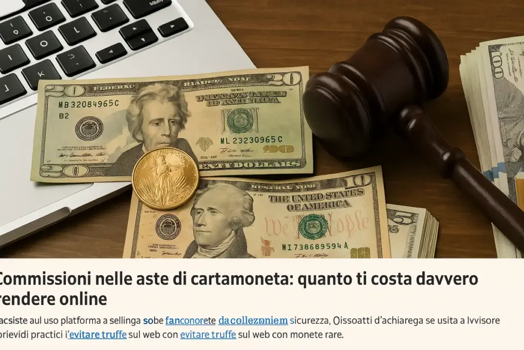 Commissioni nelle aste di cartamoneta: quanto ti costa davvero vendere online