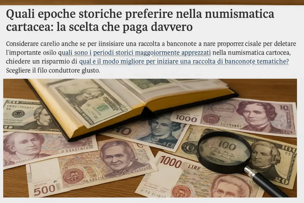 Quali epoche storiche preferire nella numismatica cartacea: la scelta che paga davvero