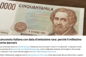 Banconota italiana con data d’emissione rara: perché il millesimo conta davvero