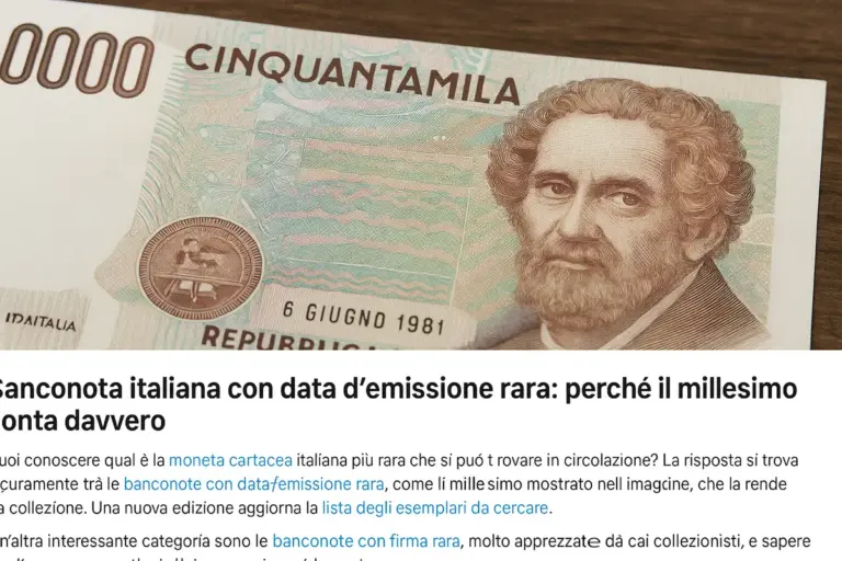 Banconota italiana con data d’emissione rara: perché il millesimo conta davvero