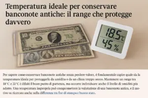 Temperatura ideale per conservare banconote antiche: il range che protegge davvero