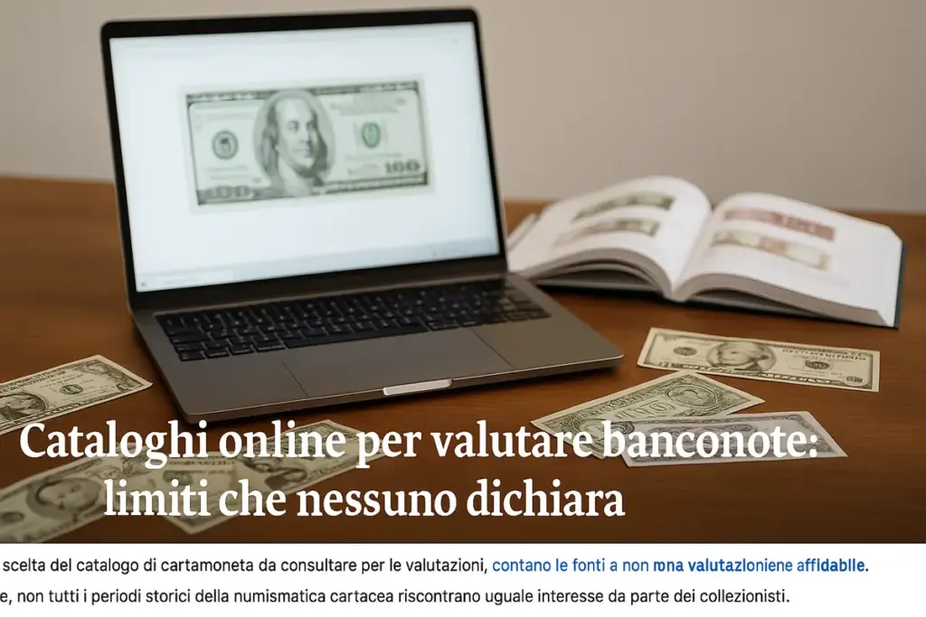 Cataloghi online per valutare banconote: i limiti che nessuno dichiara